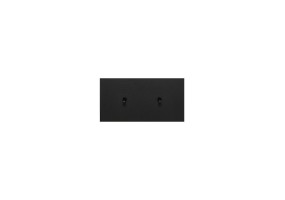 2-jų vietų horizontalus rėmelis juodos spalvos: jungiklis - perjungiklis 1 kl. x 2