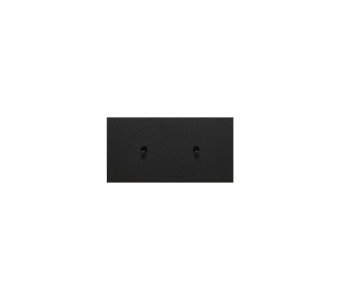 2-jų vietų horizontalus rėmelis juodos spalvos: jungiklis - perjungiklis 1 kl. x 2
