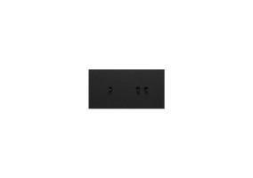 2-jų vietų horizontalus rėmelis juodos spalvos: jungiklis - perjungiklis 1 kl. / jungiklis 2 kl.