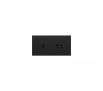 2-jų vietų horizontalus rėmelis juodos spalvos: jungiklis - perjungiklis 1 kl. / jungiklis 2 kl.