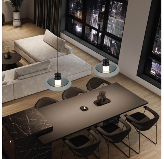 Pakabinamas šviestuvas LED Light 10W 3000K black-smokey grey glass 25142 dimeriuojamas 