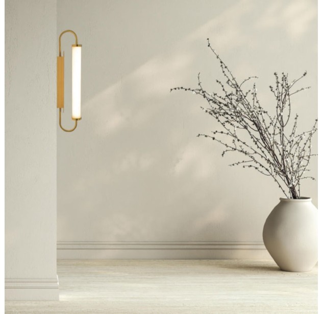 Sieninis šviestuvas LED Light 10W 3000K 25152 brushed brass-opal glass dimeriuojamas Sieninis šviestuvas LED Light 10W 3000K 25152 brushed brass-opal glass dimeriuojamas