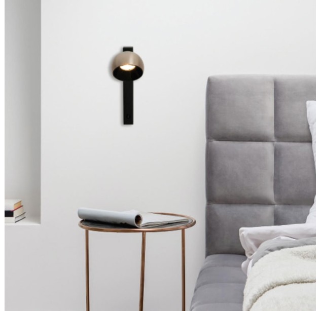 Sieninis šviestuvas LED Light 13W 3000K 25340 black-brushed champagne gold dimeriuojamas Sieninis šviestuvas LED Light 13W 3000K 25340 black-brushed champagne gold dimeriuojamas