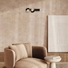 LED Light 21W 3000K 25342 Black-Champagne Gold Wall Light, Dimmable