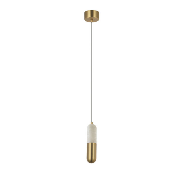 Pakabinamas šviestuvas Single light 7W 3000K Alabaster-Brass 2545 dimeriuojamas