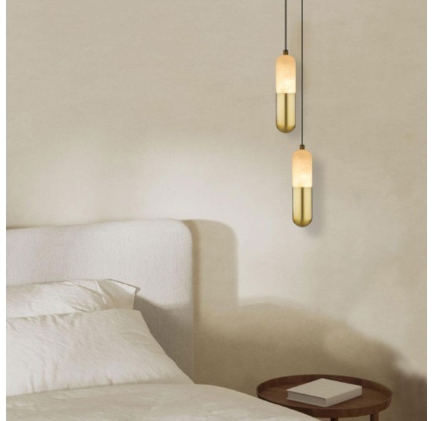 Pakabinamas šviestuvas Single light 7W 3000K Alabaster-Brass 2545 dimeriuojamas