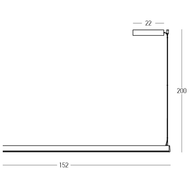 Pakabinamas šviestuvas LED LINE LIGHT 32W 3000K 2556 dimeriuojamas
