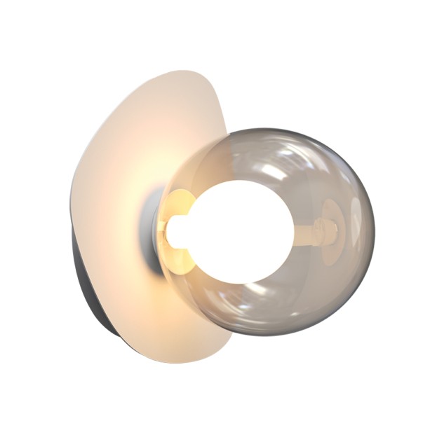 Sieninis šviestuvas G9 MAX 4W 2579 glass smoked glass-white base 
