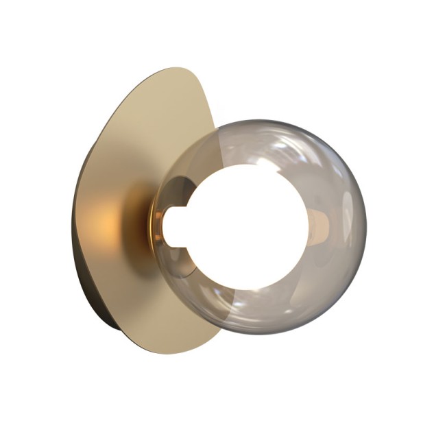 Sieninis šviestuvas G9 MAX 4W 2580 glass smoke grey-gold base 