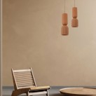 Pakabinamas šviestuvas E27 MAX 11W Sandy black metal - Terracotta clay 2596 