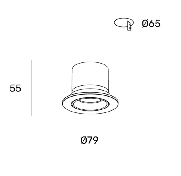 Įleidžiamas šviestuvas Flo 7 2700K 7W IP20 Z08977-7.36.27.WH