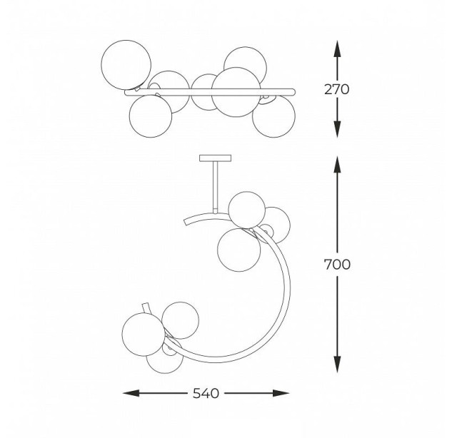 Lubinis šviestuvas MOLECULE C0454-06Q-F7AA Lubinis šviestuvas MOLECULE C0454-06Q-F7AA