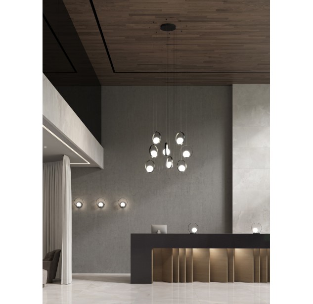 Halo stalo lempa, tekstūruota juoda/opalo spalvos, LED 5 W, 370 lm, CRI 90, CL.II, 2700–3000 K, slankusis jungiklis