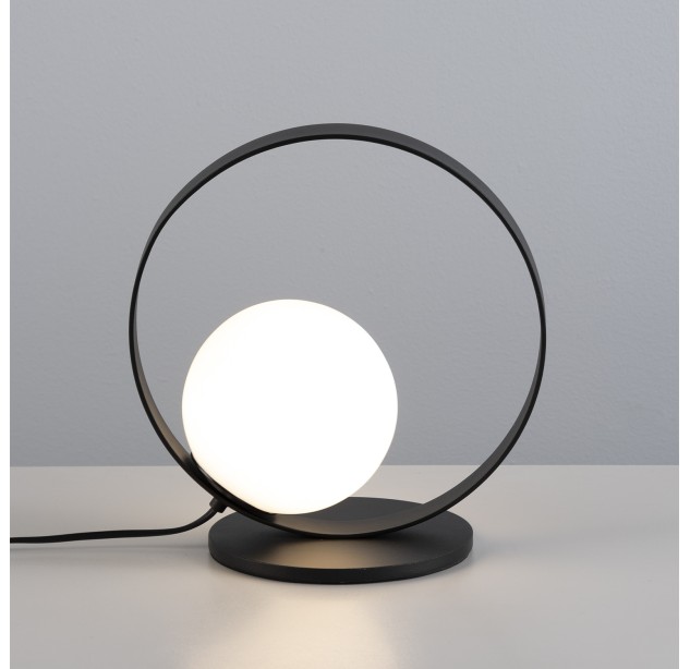 Halo stalo lempa, tekstūruota juoda/opalo spalvos, LED 5 W, 370 lm, CRI 90, CL.II, 2700–3000 K, slankusis jungiklis