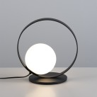 Halo stalo lempa, tekstūruota juoda/opalo spalvos, LED 5 W, 370 lm, CRI 90, CL.II, 2700–3000 K, slankusis jungiklis
