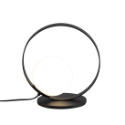 Halo stalo lempa, tekstūruota juoda/opalo spalvos, LED 5 W, 370 lm, CRI 90, CL.II, 2700–3000 K, slankusis jungiklis