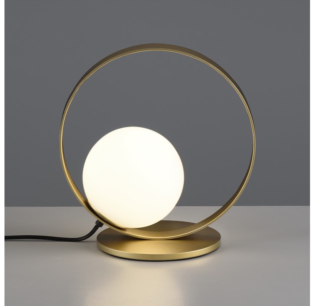 Halo stalo lempa Tech. Auksinė/Opalo, LED 5 W 370 lm, CRI 90 CL.II, Kelvinas 2700 K–3000 K, slankusis jungiklis