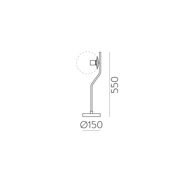 Maui stalo lempa 8163, matinė juoda, LED E27 15 W, CL.II, be stiklinio gaubto