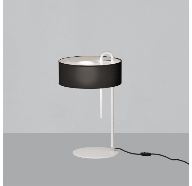 Clip stalo lempa 8178 Tekstūruota balta/juoda, LED E27 15 W, CL.II, kabelinis jungiklis, DAUGIAU PAKETAS