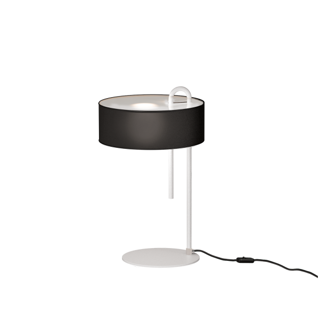 Clip stalo lempa 8178 Tekstūruota balta/juoda, LED E27 15 W, CL.II, kabelinis jungiklis, DAUGIAU PAKETAS
