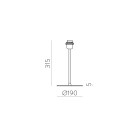 Stilo stalo lempa 315 mm, tekstūruota juoda, LED E27 15 W, CL.II, be gaubto, MULTI-PACK