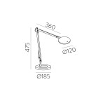 Luxa stalo lempa 8203 Juoda matinė, LED 11 W 3000 K 700 lm, CRI90 CL.II, integruotas LED, jutiklinis jungiklis, reguliuojamas apšvietimo intensyvumas