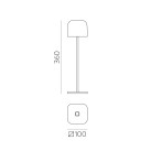 Stroll stalo lempa 8218 Juoda matinė, LED 3,5 W 296 lm, CRI90 CL.III IP65, integruotas LED, jutiklinis jungiklis, reguliuojamas šviesos stiprumas (Kelvinai 2200–2700), reguliuojamas šviesos stiprumas, įmontuota baterija