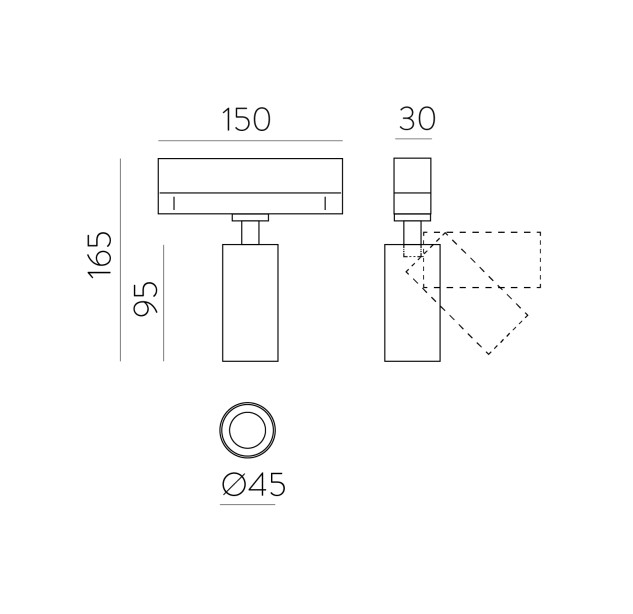 Pipe Track šviestuvas 3986/4 %D845x95mm Tekstūruotas baltas, LED COB 8W 4000K 702lm, CRI90 CL.II, Integruotas LED, ON-DEMAND **