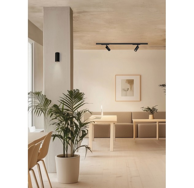 Pipe Track šviestuvas 3986/6 %D860x130mm tekstūruotas juodas, LED COB 12W 3000K 1430lm, CRI90 CL.II, integruotas LED