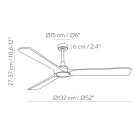 Потолочный вентилятор Rok 2518/52 Черный/Орех, ДВИГАТЕЛЬ DC 32 Вт, CL.I, Пульт дистанционного управления