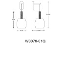 Sieninis šviestuvas CALVO 28 G9 W ZALEŻNOŚCI OD ŻARÓWKI  W0076-01Q-P7AA
