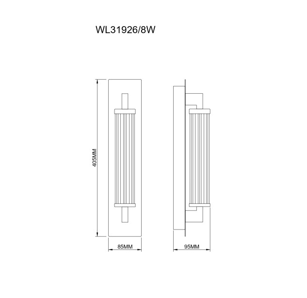 Sieninis šviestuvas DORIA 8 LED 3000 WL31926/8W Sieninis šviestuvas DORIA 8 LED 3000 WL31926/8W