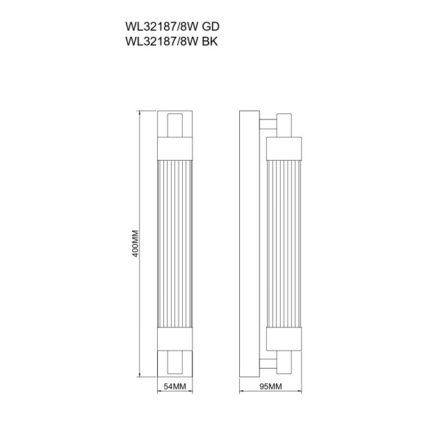 Sieninis šviestuvas KALIA 8 LED 3000 WL32187/8W/GD Sieninis šviestuvas KALIA 8 LED 3000 WL32187/8W/GD