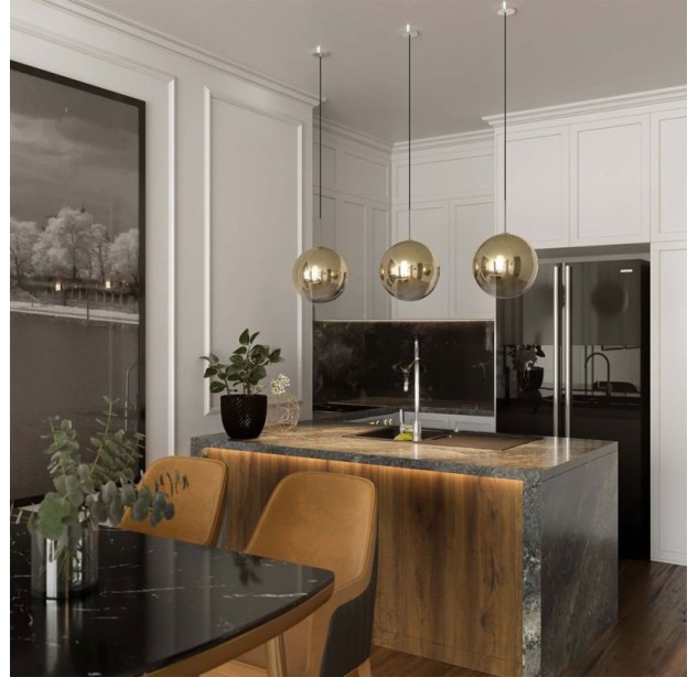 Pakabinamas šviestuvas LP-2844\1P GD PALLA 1x40W E27 gold