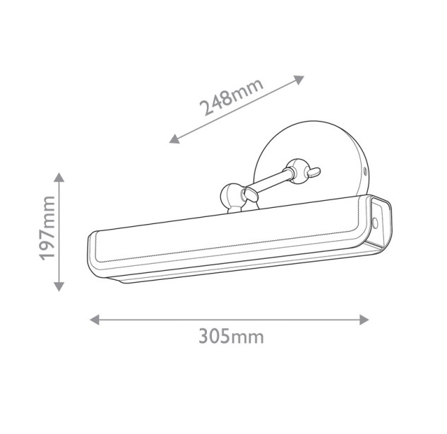 Paveikslų šviestuvas VALISE 10,5W 2700K QN-VALISE-PL-S-VBS-TL dimeriuojamas