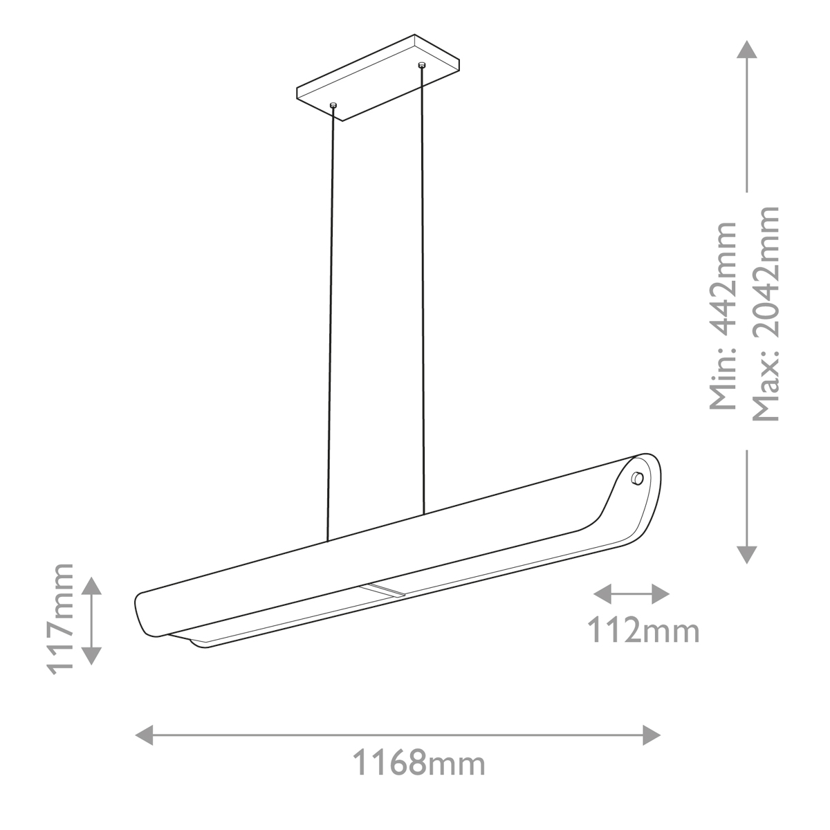 Pakabinamas šviestuvas Hinkley Arco Linear 3000K 43W HK-ARCO-LED-LP-117-BX