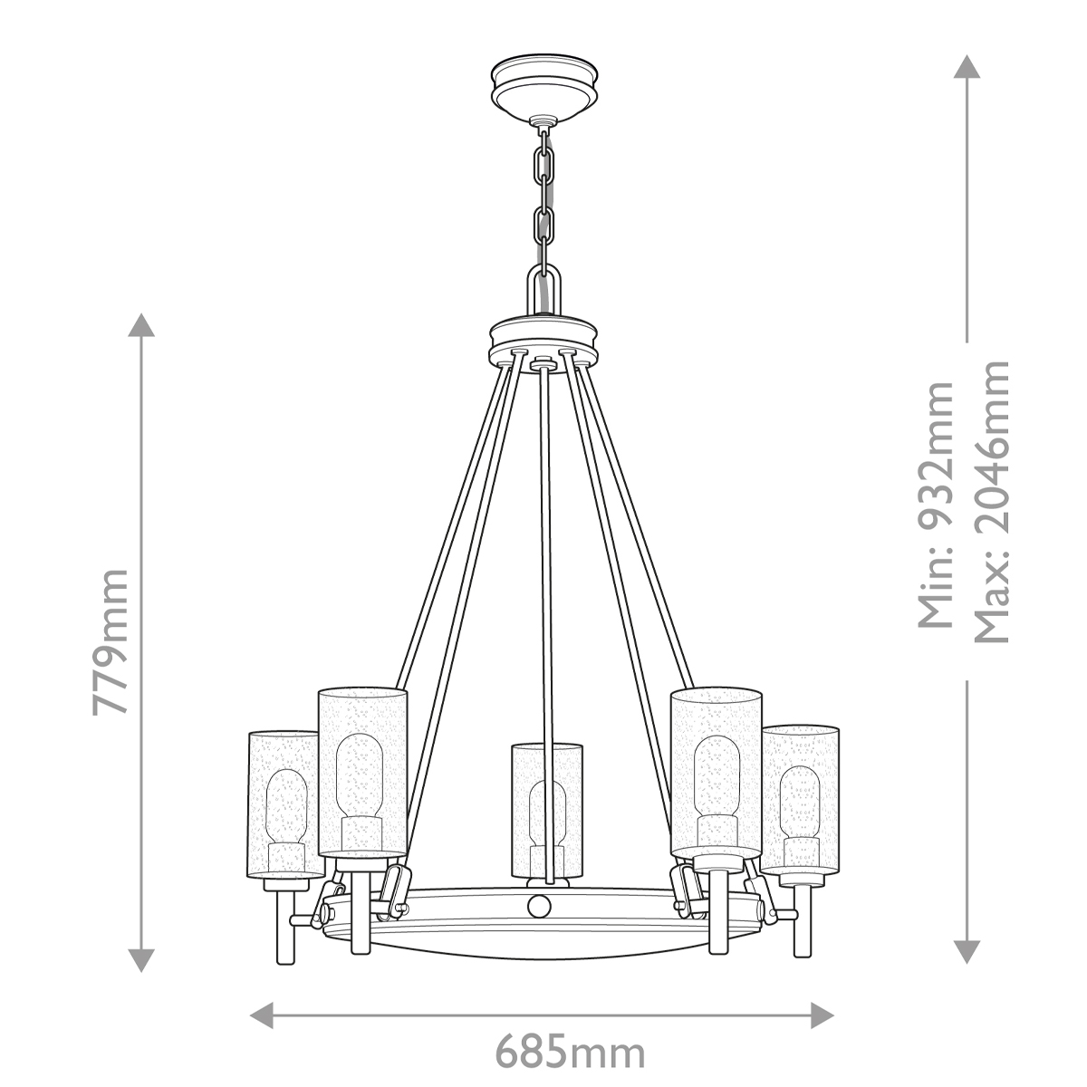 Sietynas Collier 5 40W E27 HK-COLLIER5-BX