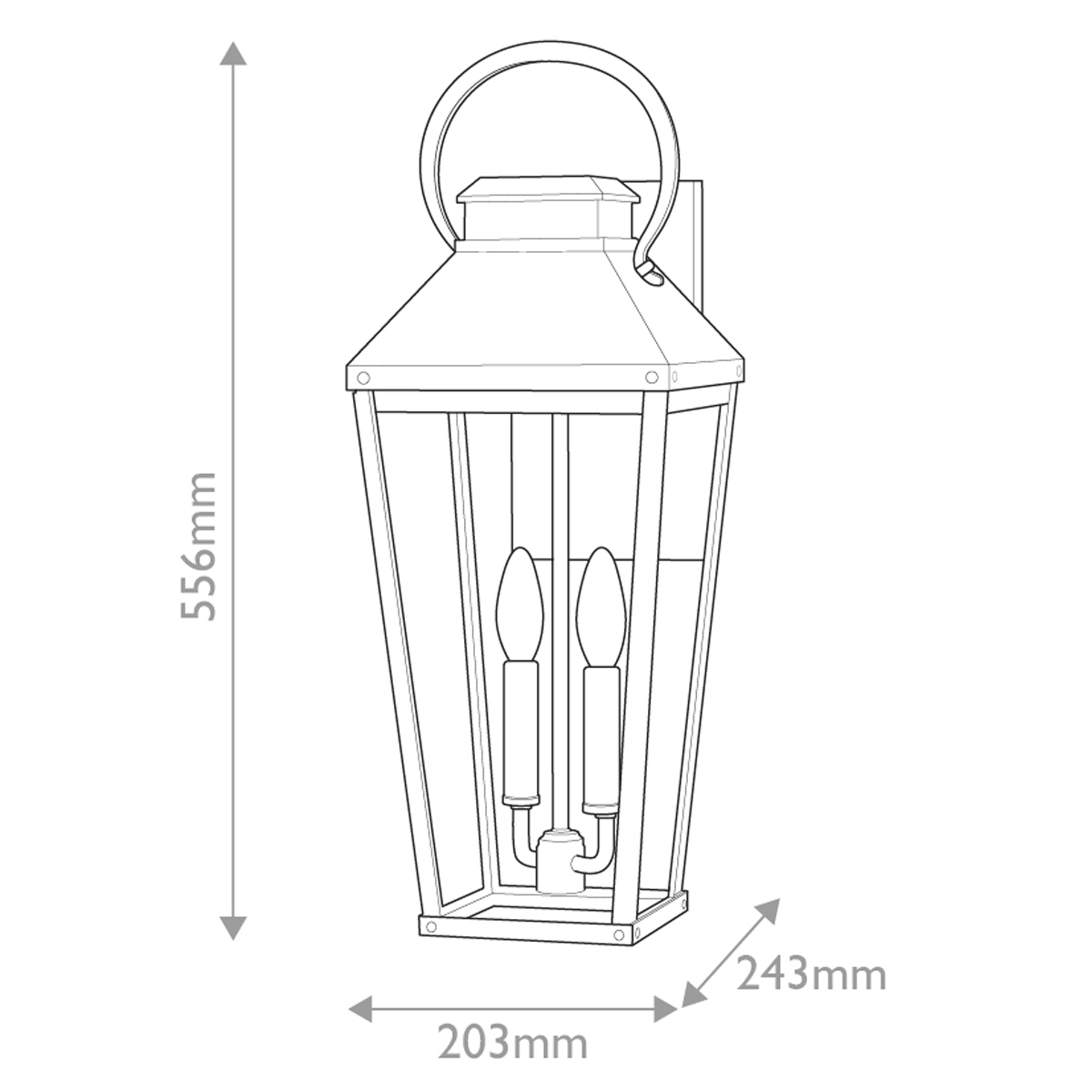 Lauko sieninis šviestuvas Hinkley Dawson 40W E14 HK-DAWSON-L