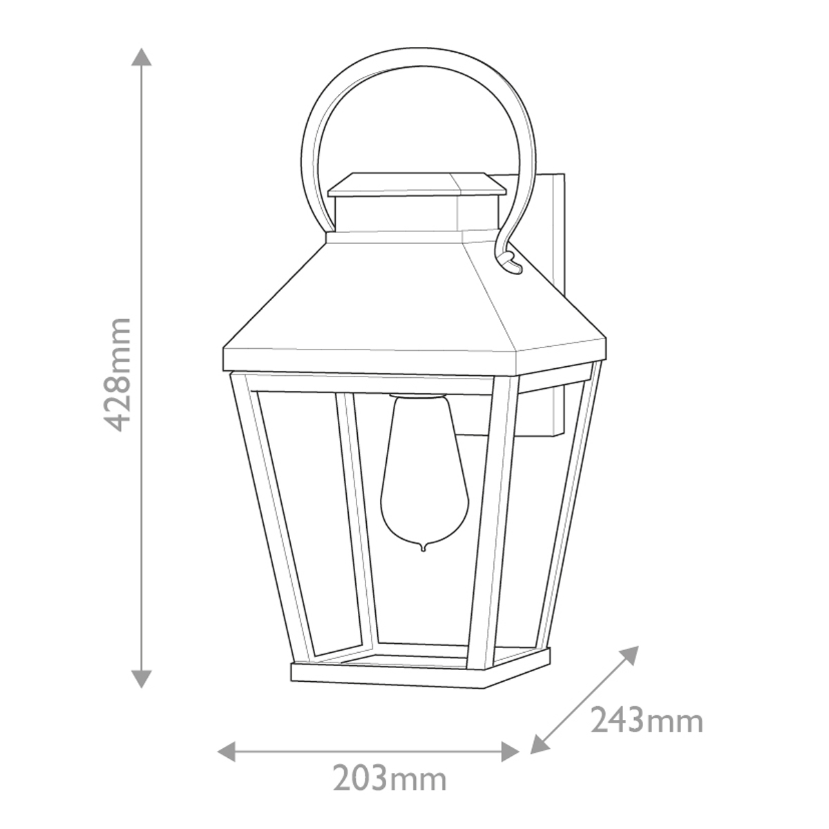 Lauko sieninis šviestuvas Hinkley Dawson 60W E27 HK-DAWSON-M