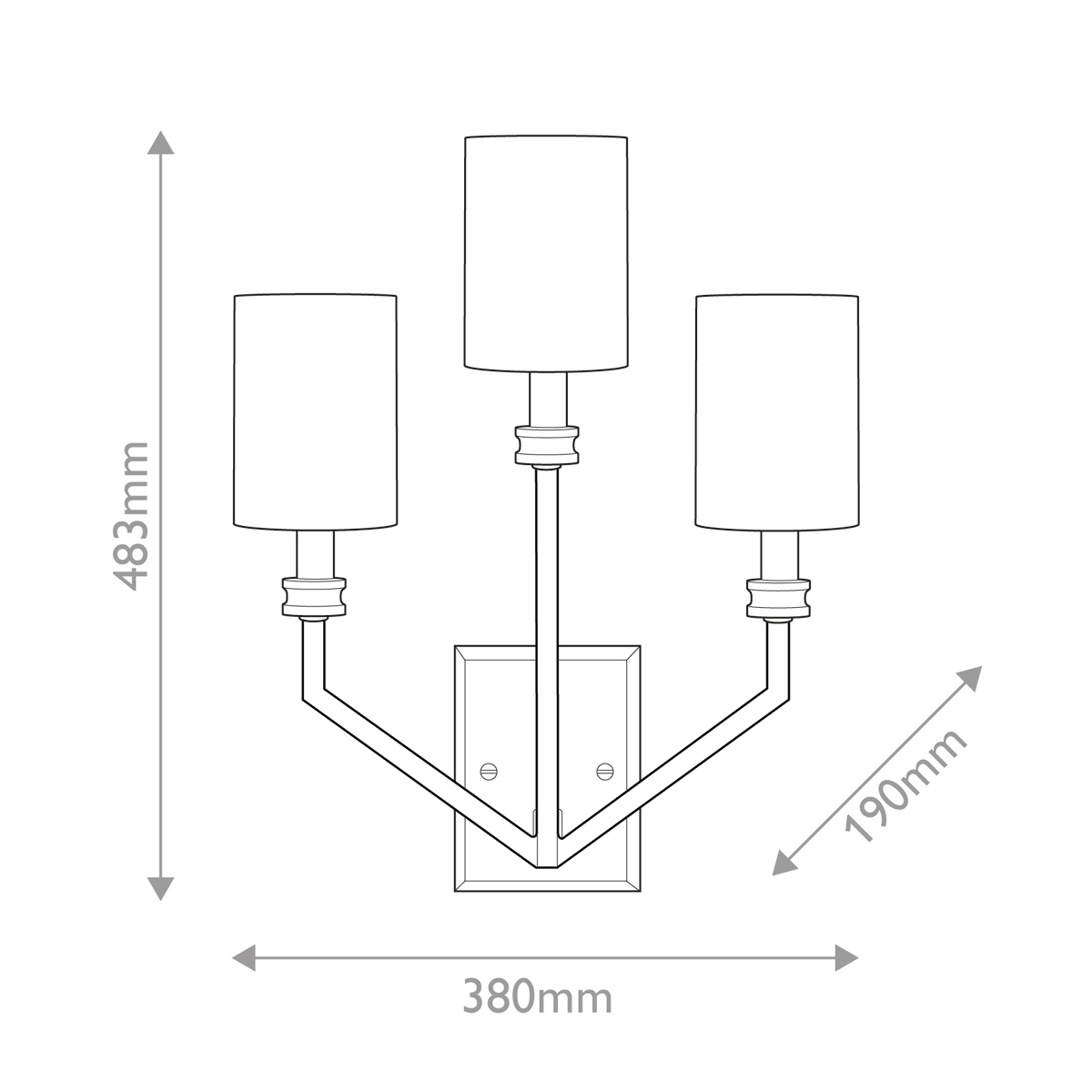 Sieninis šviestuvas Hinkley Moore 3x40W E14 HK-MOORE-WB3-HB