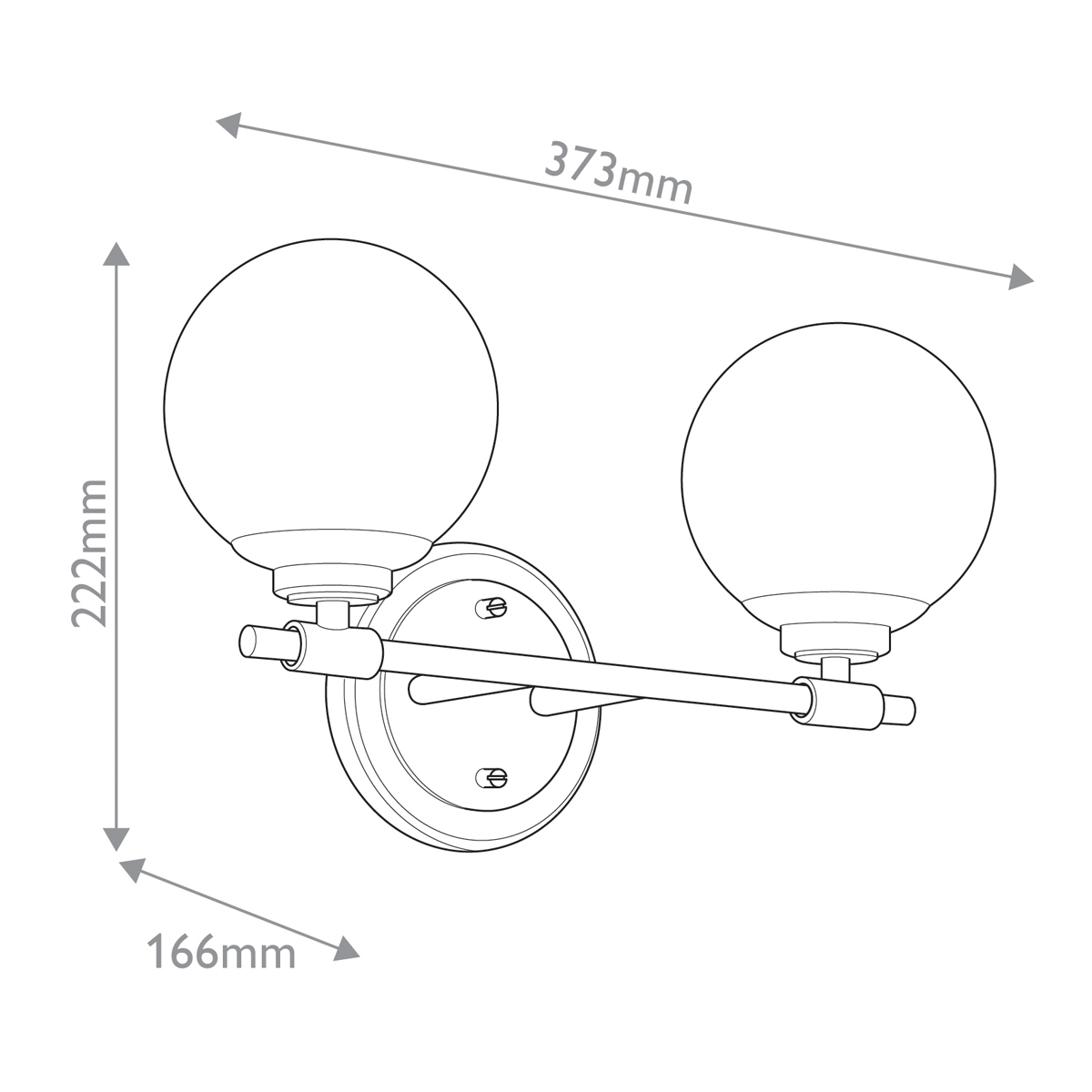 Sieninis šviestuvas Benno 3000K G9 IP44 3W LED KL-BENNO2-BK-CPZ