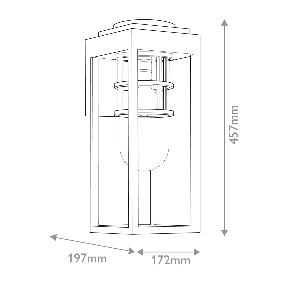 Lauko sieninis šviestuvas Kichler Hone Coastal IP44 60W E27 KL-HONE-M-BKT