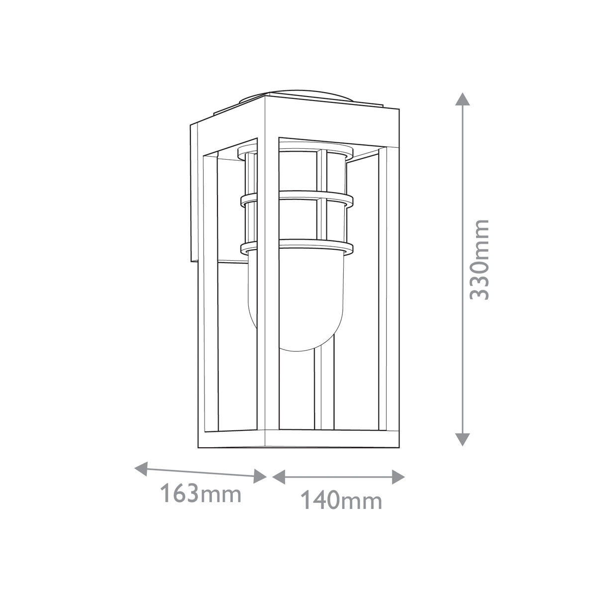 Lauko sieninis šviestuvas Kichler Hone Coastal IP44 60W E27 KL-HONE-S-BKT