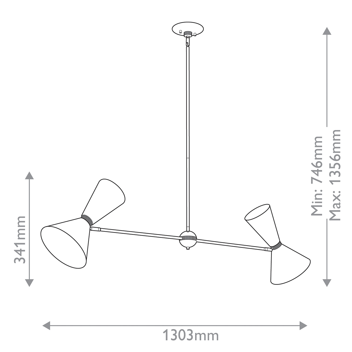 Sietynas Phix Linear 4x40W E27 KL-PHIX-2-LINEAR-CBB