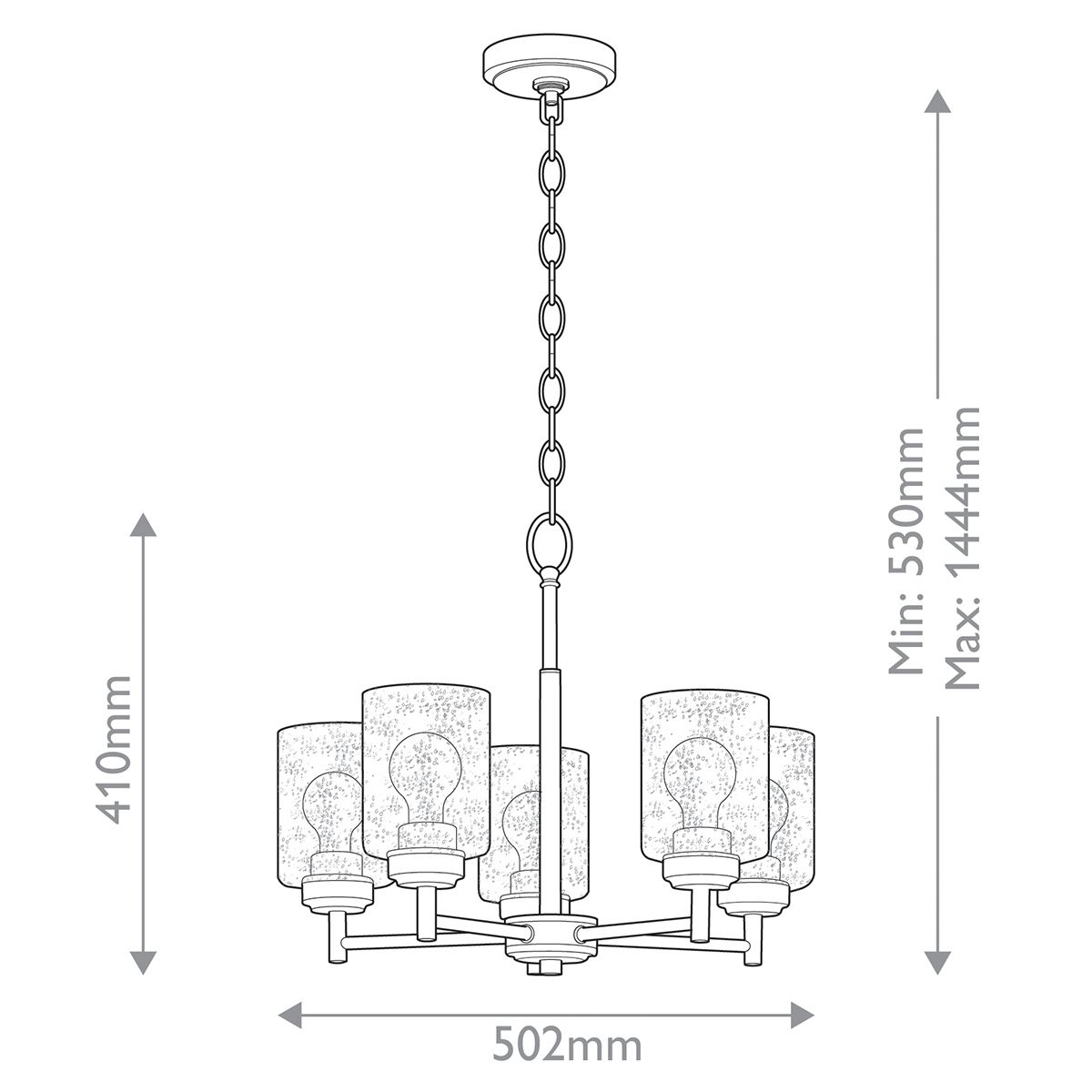 Sietynas Kichler Winslow 5x60W E27 KL-WINSLOW5-NBR