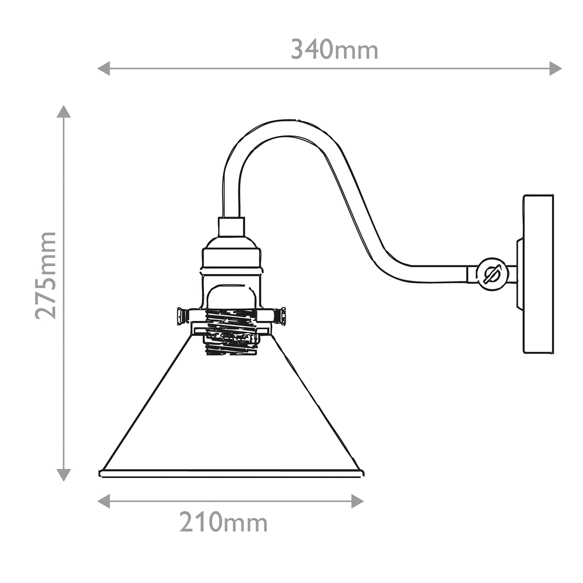 Sieninis šviestuvas Provence 60W E27 PV1-AB-MB