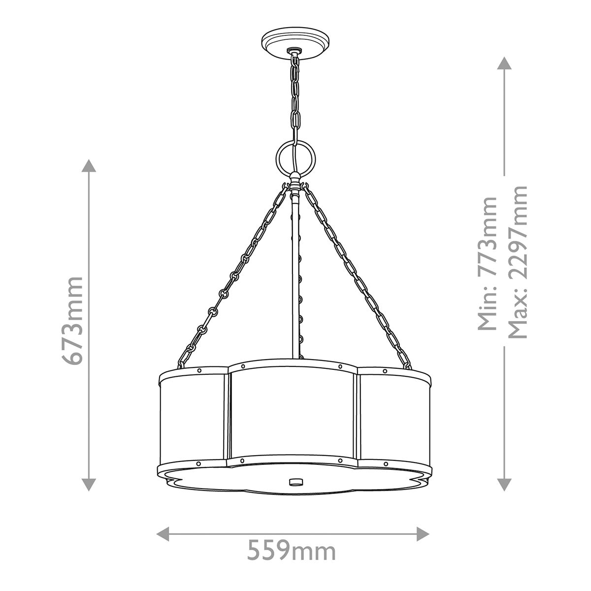 Pakabinamas šviestuvas Chance E27 3x100W QN-CHANCE-3P-HB