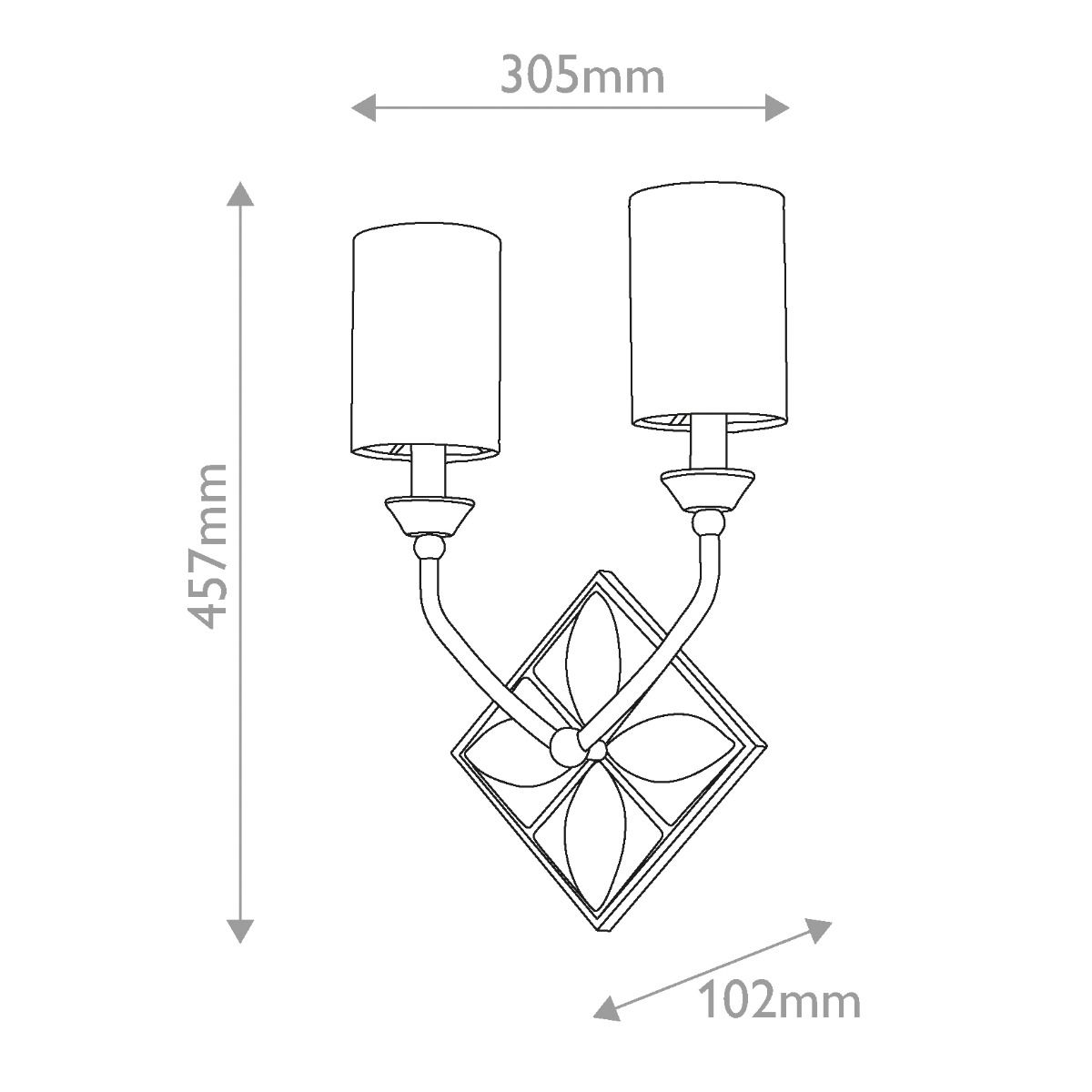 Sieninis šviestuvas Epsilon E14 2x40W QN-EPSILON-2WB-AB
