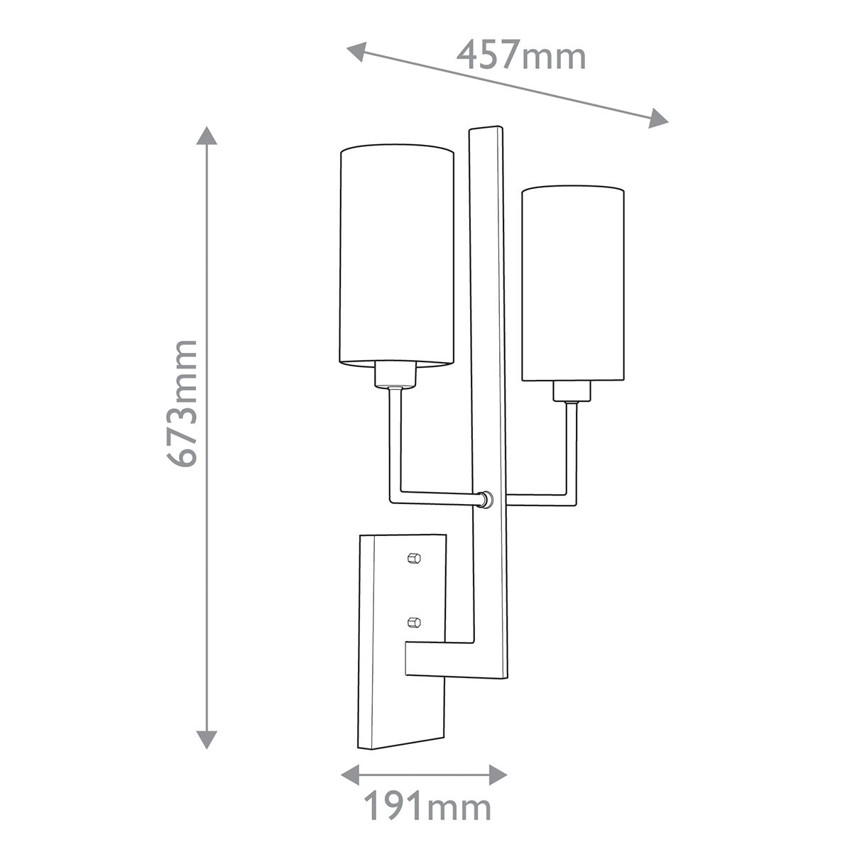 Sieninis šviestuvas Blade E27 2x40W QNA-BLADE-2WB-ABR