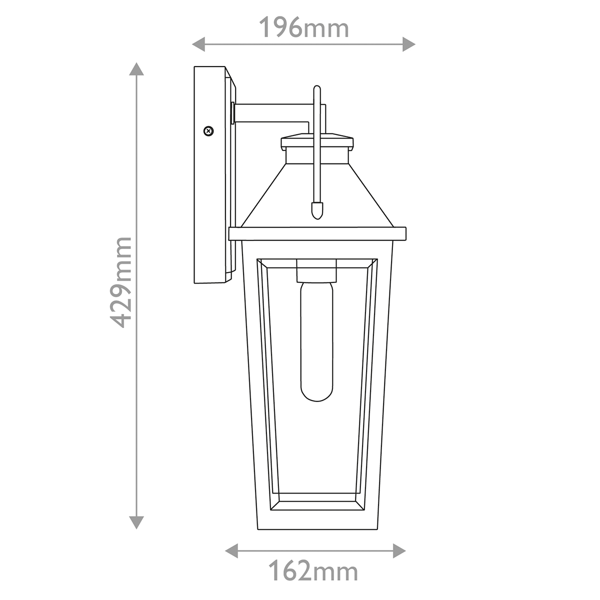 Lauko sieninis šviestuvas Buckley 40W E27 IP44 QZ-BUCKLEY-M-MBK
